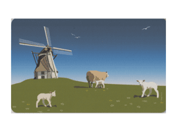 Zeige Details für Frühstücksbrettchen Windmühle mit Schafen Bild von Frühstücksbrettchen Windmühle mit Schafen