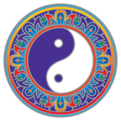 Bild von Fenstermandala klein Yin & Yang
