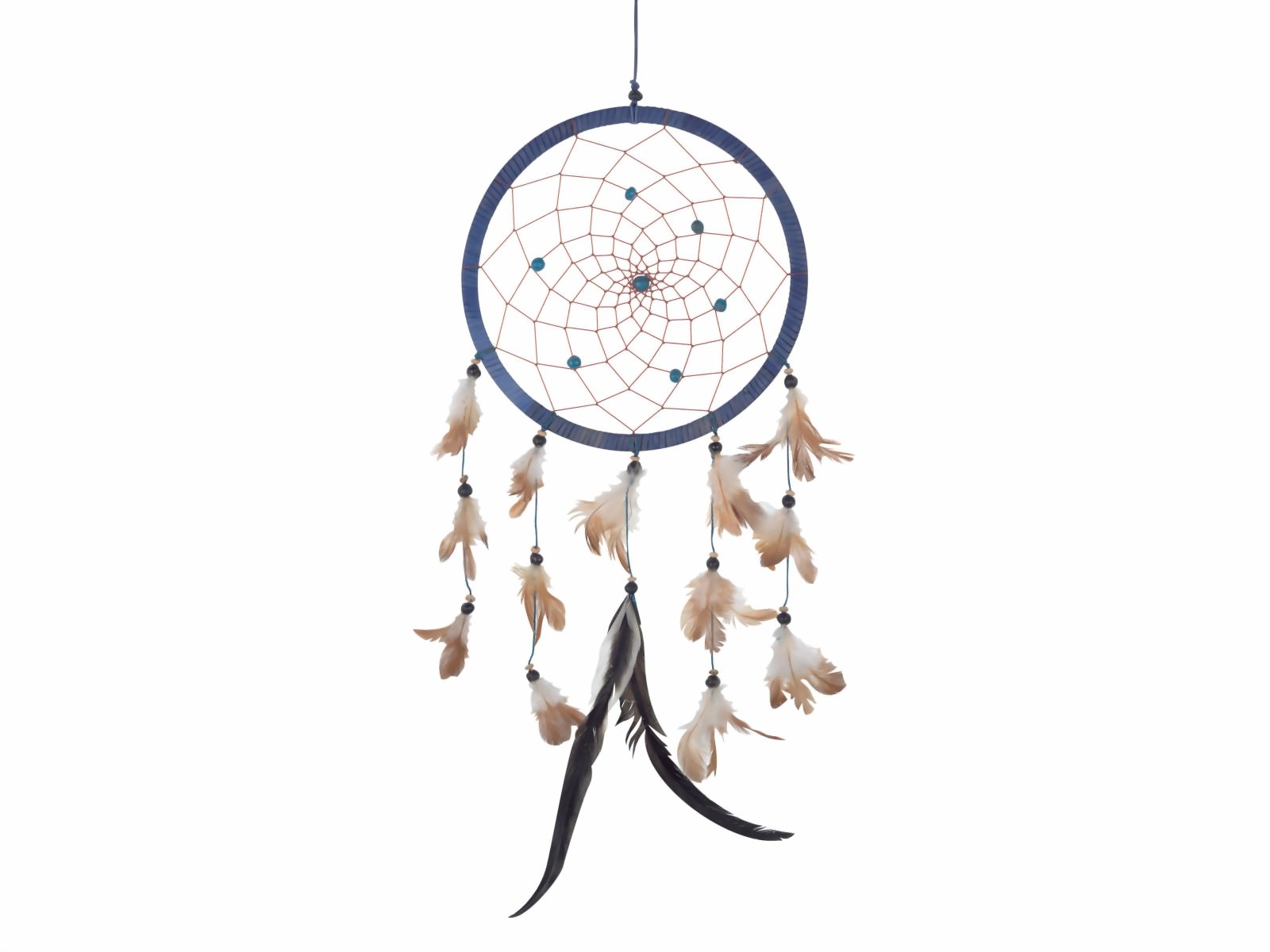 Bild von Dreamcatcher Lederoptik blau, 22 cm