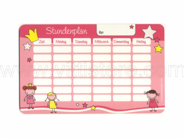Bild von Frühstücksbrettchen Stundenplan-Mädchen