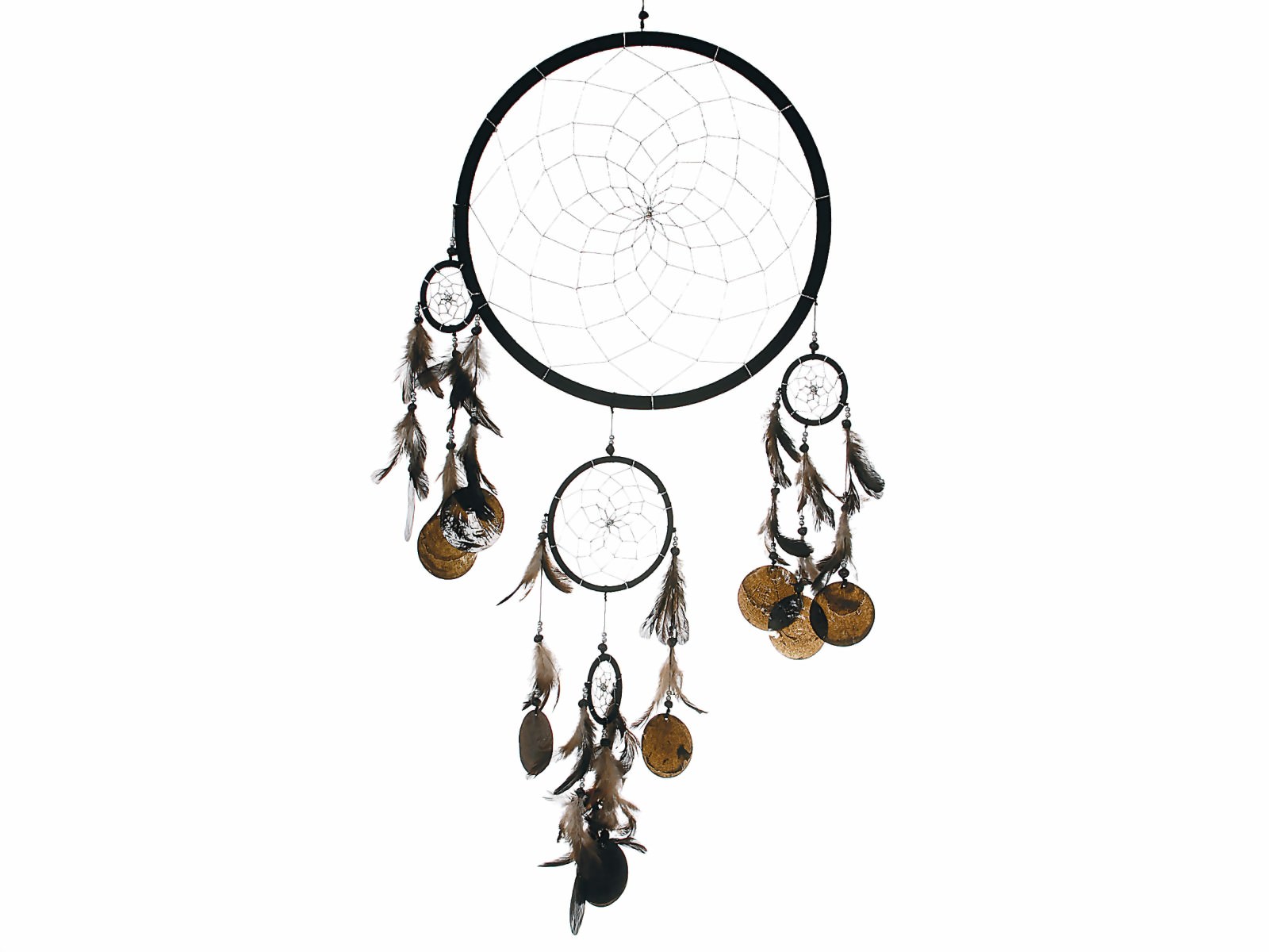 Bild von Dreamcatcher 5er Muschel schwarz 30 cm