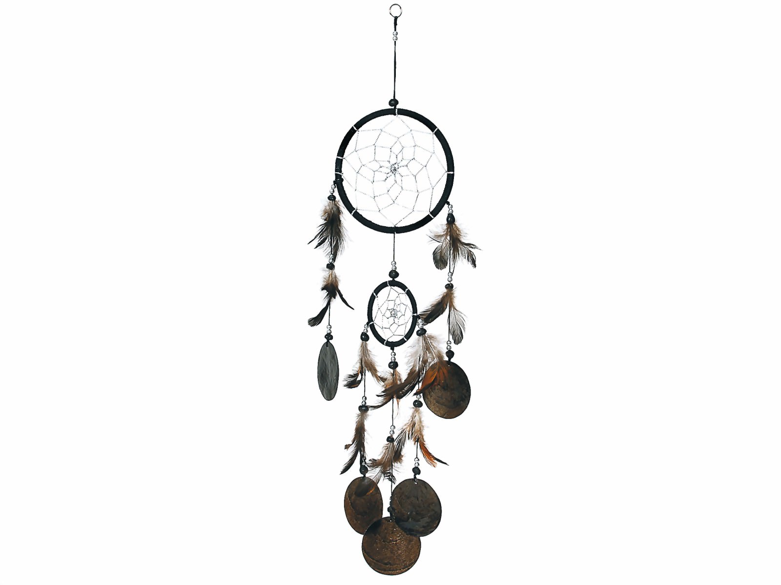 Bild von Dreamcatcher 2er Muschel schwarz 12 cm